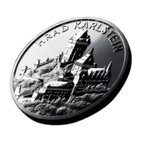 Hrad Karlštejn - exkluzivní stříbrná ražba s vysokým reliéfem, 3 oz