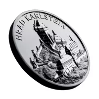 Hrad Karlštejn - exkluzivní stříbrná ražba s vysokým reliéfem, 3 oz