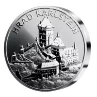 Hrad Karlštejn - exkluzivní stříbrná ražba s vysokým reliéfem, 3 oz