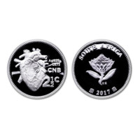 50. výročí první transplatace lidského srdce stříbrný mincovní set