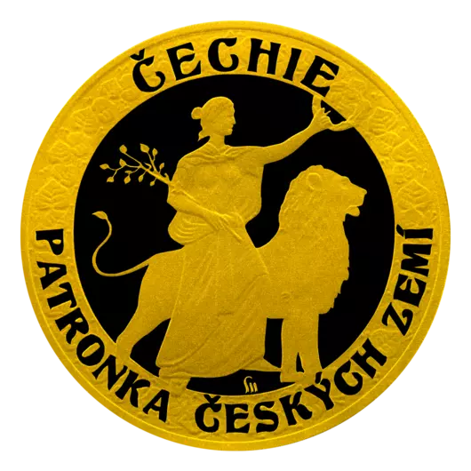Čechie, patronka českých zemí na pamětní minci z ryzího zlata