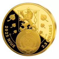 První československá známka - pamětní mince z ryzího zlata