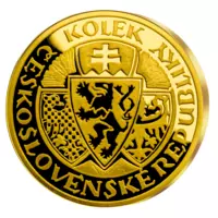 Kolek československé republiky - pamětní mince z ryzího zlata, 1,2 g, Proof