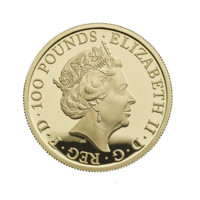 Lunární rok psa zlatá mince 1 oz proof Velká Británie