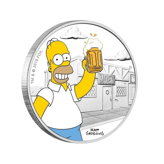 Homer Simpson stříbrná mince 1 oz Proof
