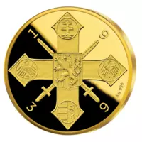 Československý válečný kříž - pamětní mince z ryzího zlata