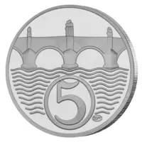 5haléř 1924 - výroční ražba zušlechtěná ryzím zlatem + zákl. ražba