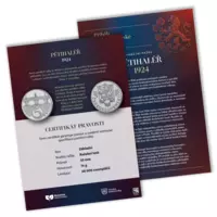 5haléř 1924 - výroční ražba zušlechtěná ryzím zlatem, certifikát, album, dárek