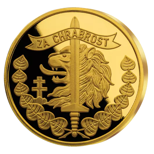 Medaile Za chrabrost - pamětní mince z ryzího zlata