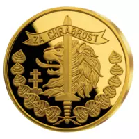 Medaile Za chrabrost - pamětní mince z ryzího zlata