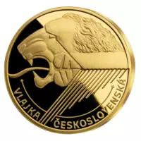 Vlajka československá - pamětní mince z ryzího zlata