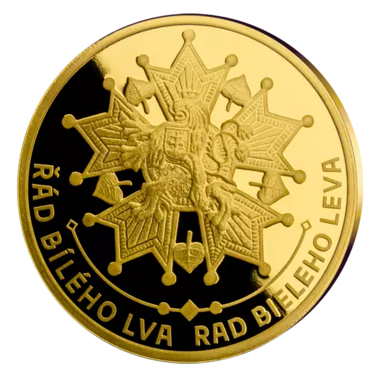 Řád Bílého lva - pamětní mince z ryzího zlata