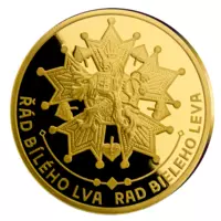 Řád Bílého lva - pamětní mince z ryzího zlata