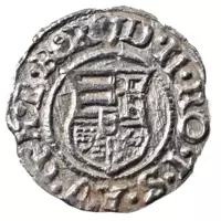 Denár Rudolfa II., stříbrná historická mince