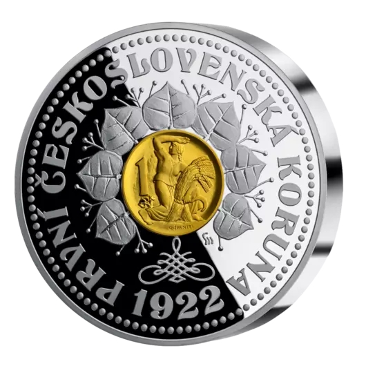 První československá koruna – pamětní mince ze 3 uncí ryzího stříbra