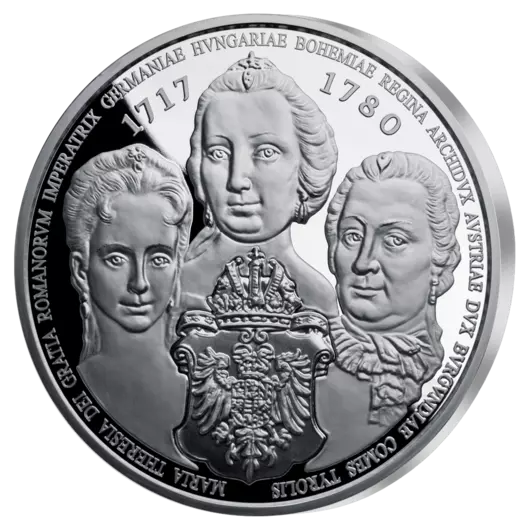 Císařovna Marie Terezie, stříbrná pamětní ražba, Proof