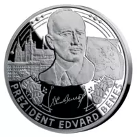 Prezident Edvard Beneš, pamětní ražba z ryzího stříbra, Proof