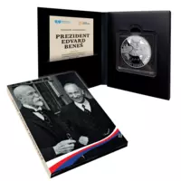 Prezident Edvard Beneš, pamětní ražba z ryzího stříbra, Proof
