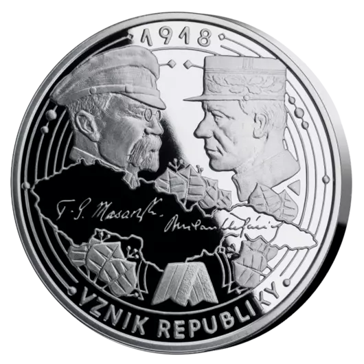 Vznik republiky 1918 - oficiální numismat z ryzího stříbra