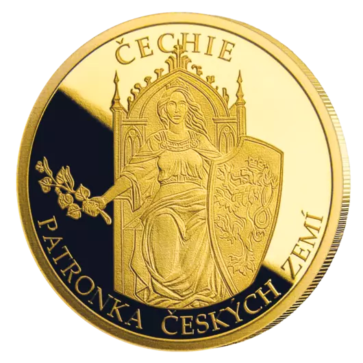 Čechie, patronka českých zemí – pamětní mince z 1,2 g ryzího zlata, Proof-like.