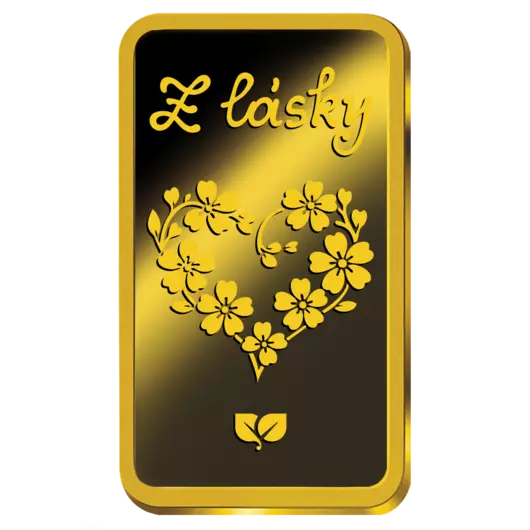 Z lásky - pamětní mince v podobě cihličky z ryzího zlata