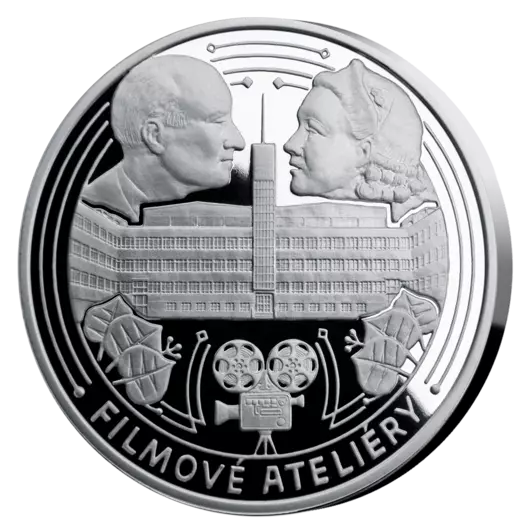 Filmové ateliéry, pamětní ražba z ryzího stříbra, Proof