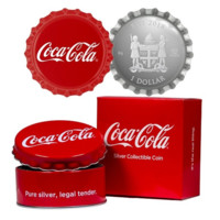 Coca-Cola stříbrná mince kolorovaná