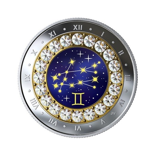 Znamení Blíženci 2019 stříbrná mince proof