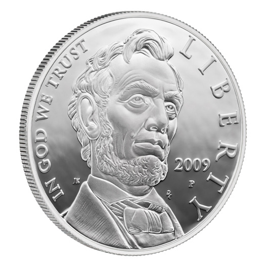 Abraham Lincoln stříbrná mince proof