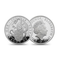 Červený drak z Walesu stříbrná mince 1 oz Proof