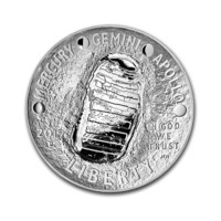 Apollo 11 - 50. výročí přistání na Měsíci stříbrná mince 5 oz Proof