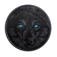Zářící oči vlka stříbrná mince proof
