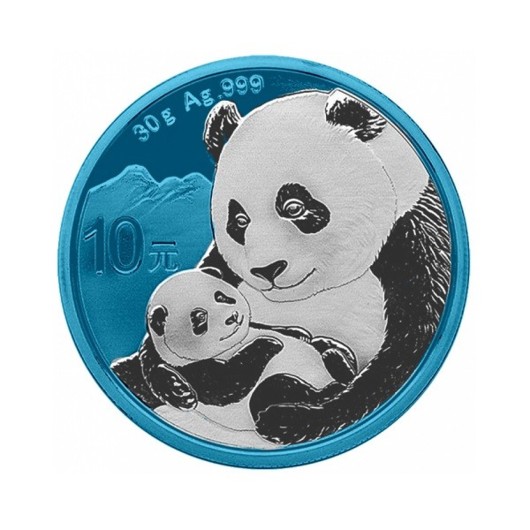 Čínská Panda 2019 stříbrná mince Space Blue Edition