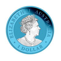 Australská Kookabura 2019 stříbrná mince 1 oz Space Blue