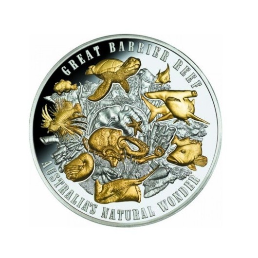 Velký bariérový útes stříbrná mince 5 oz Proof