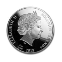 2018 Lunární rok Psa stříbrná mince 5 oz Proof s oranžovou perletí