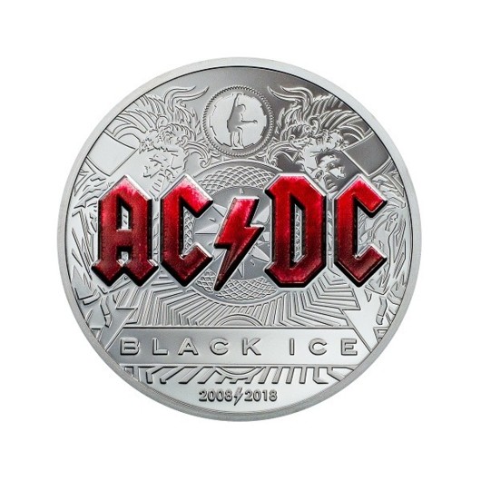 AC/DC - Black Ice stříbrná mince 2 Oz Proof