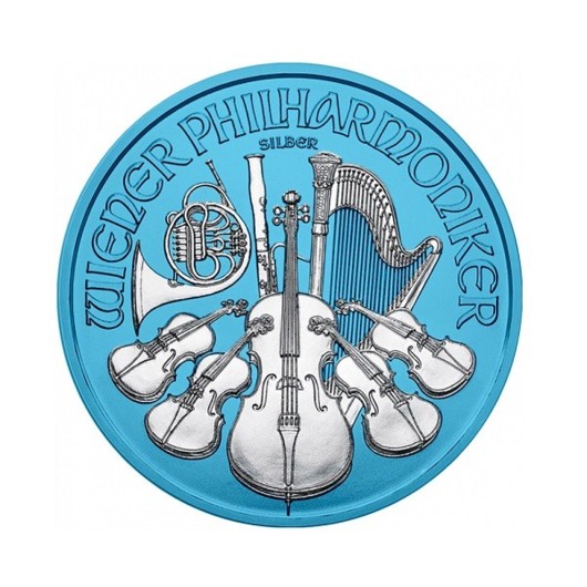 Wiener Philharmoniker 2019 stříbrná mince 1 oz Space Blue