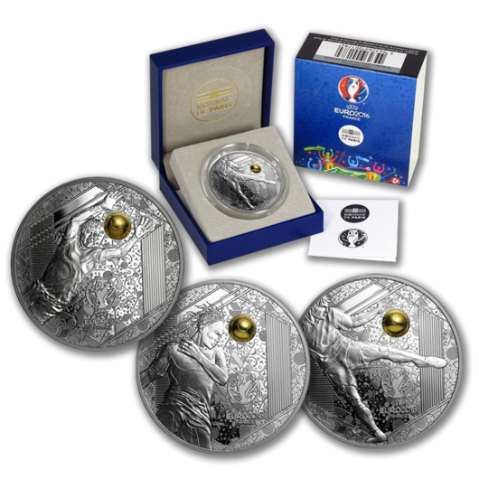 EURO 2016 stříbrné mince - kompletní sada