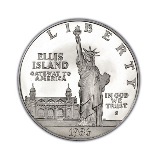 Americký dolar 1986 Socha svobody stříbrná mince proof
