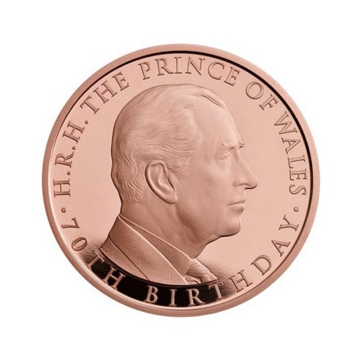 Princ Charles 70. narozeniny zlatá mince Proof