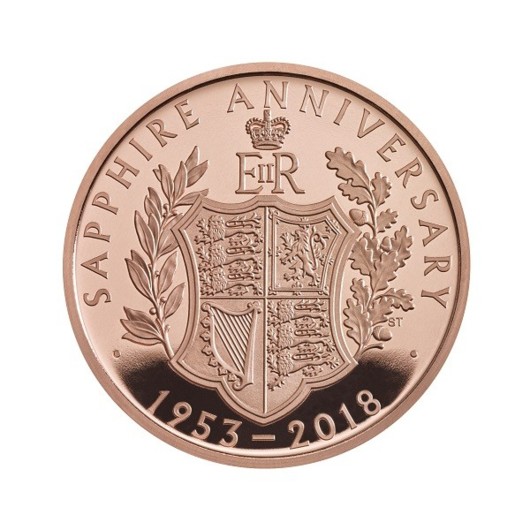 Safírové výročí korunovace Alžběty II. zlatá mince proof