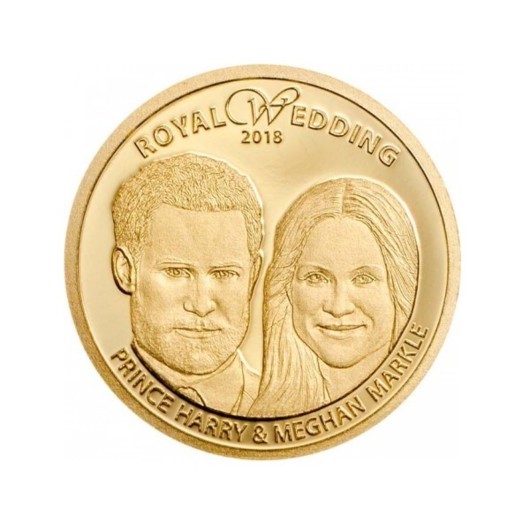 Svatba prince Harryho a Meghan Markle zlatá mince Proof