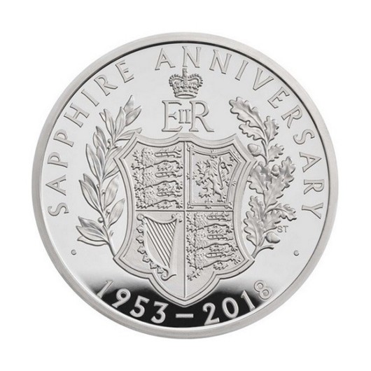 Safírové výročí korunovace Alžběty II. stříbrná mince proof