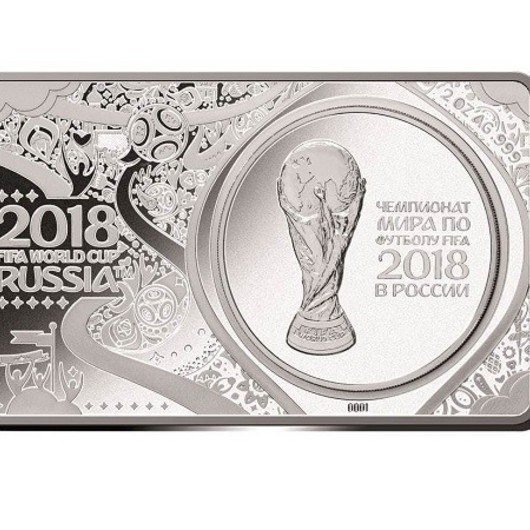 MS ve fotbale Rusko 2018 stříbrná mince 3 oz