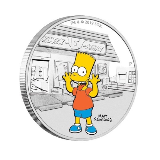 Bart Simpson stříbrná mince 1 oz Proof