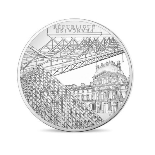 Pařížský Louvre a Most umění stříbrná mince 1 kg proof
