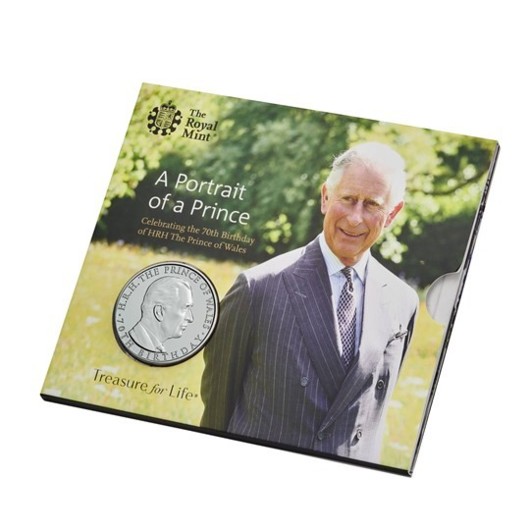 Princ Charles 70. narozeniny sběratelská mince v dárkovém blistru