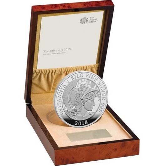 Britannia 2018 stříbrná mince 1 kg Proof