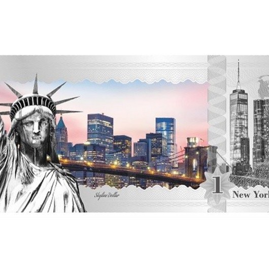 Skyline Dollar série - Panorama New Yorku ve stříbře